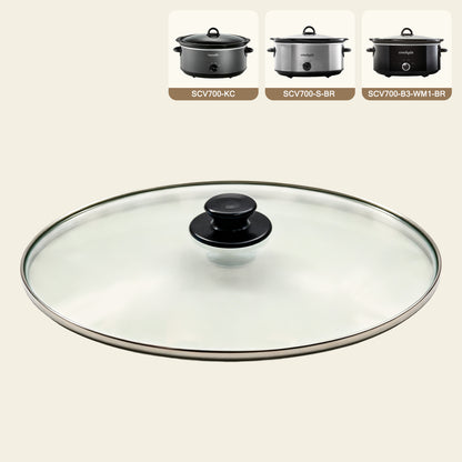 7-Quart Replacement Oval Glass Lid for Crock-Pot Slow Cooker – SCV700-S-BR, SCV700-B3-WM1-BR, SCV700-KC & Hamilton Beach