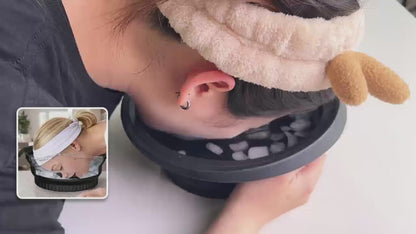 Foldable Facial Ice Bath Bowl with Breathing Tube