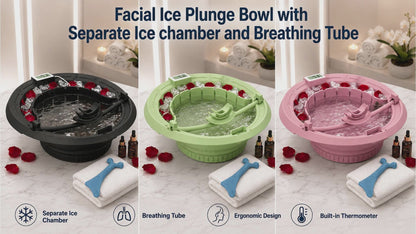CryoHydro 3.0 Premium Ice Face Therapy Bowl – Inversion Cold Plunge Basin with Flexible Breathing Tube