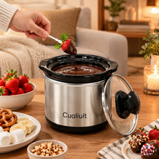 Cualiuit 0.65 Quart Mini Crock Pot for Dips, Fondue & Sauce Warming