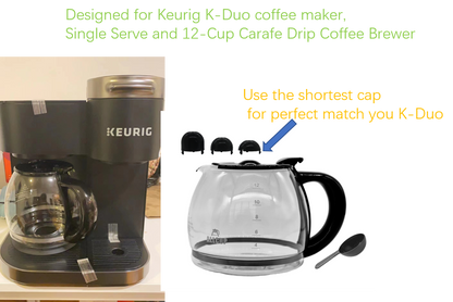 12-CUP Glass Replacement Coffee Carafe ONLY for KEURIG K-DUO Single Server  & Carafe Coffee Maker | NOT the K-Duo Essentials Model