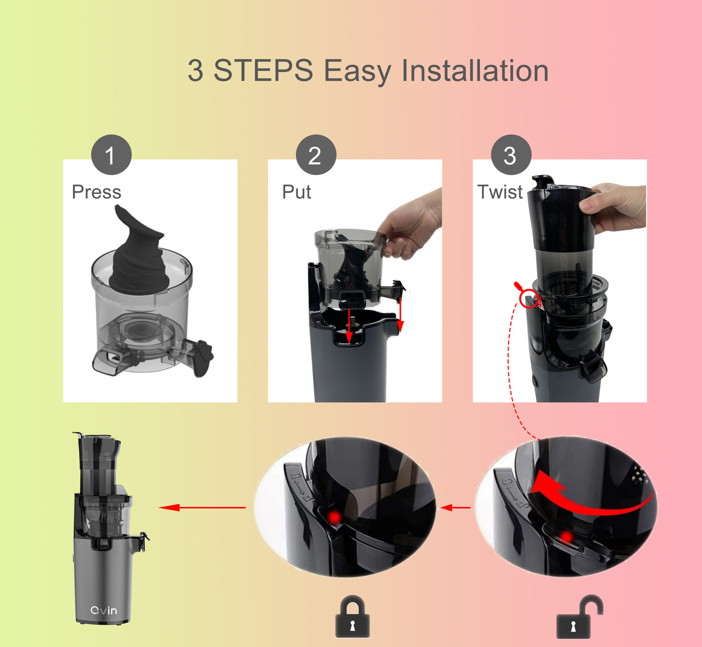 Qvin Cold Press Juicer Machine